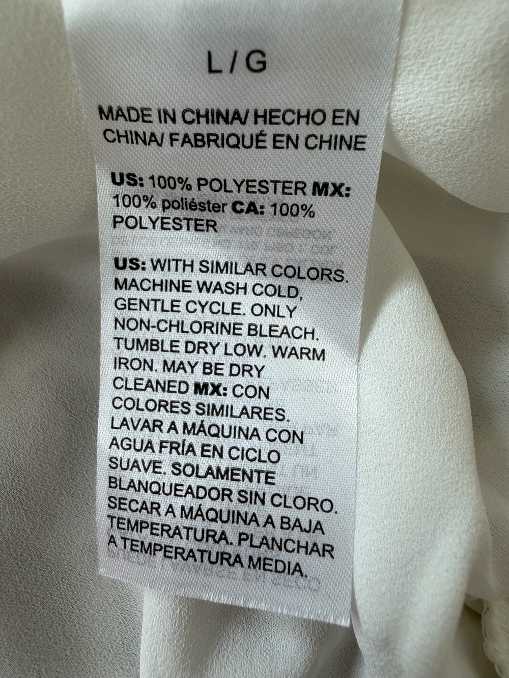 NWT White House Black Market Ecru Clip Dot Smocked Blouse Size L Peasant Ruffle - Picture 10 of 14